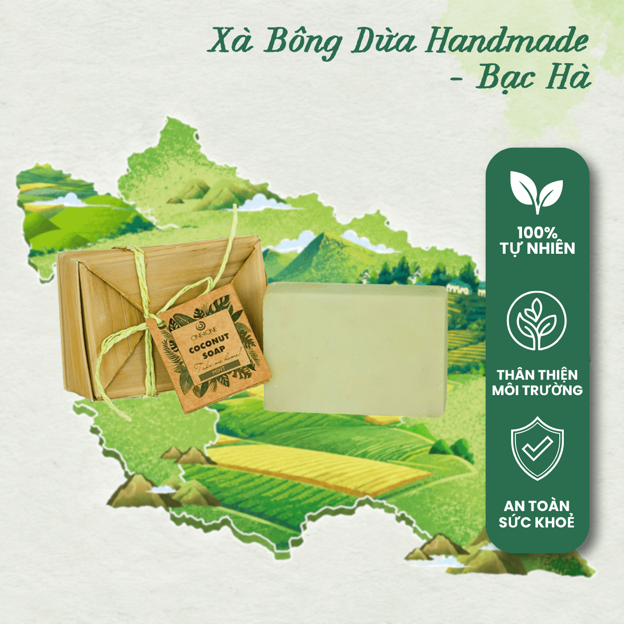 Xà Bông Dừa Handmade Bạc Hà